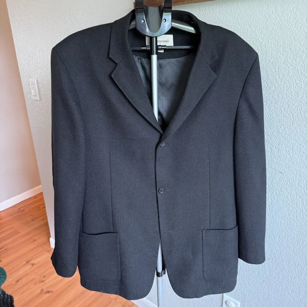 Pronto Uomo 100% Wool Men's Button Blazer Suit Jacket Professional Work XL Tall
